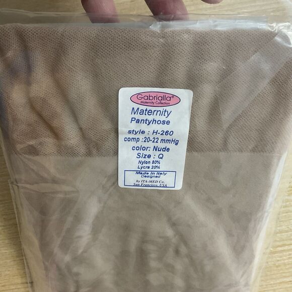 Gabrialla Graduated Compression Maternity Pantyhose Nude Queen Style H-260 Sheer - Picture 4 of 4